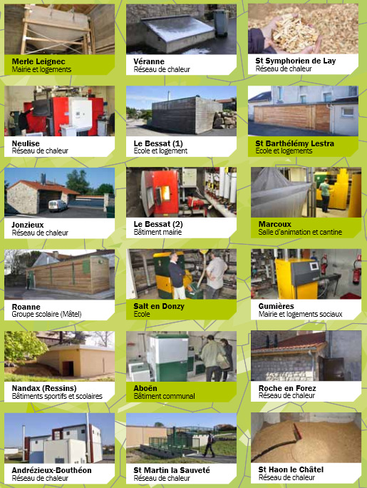 Un portfolio de quelques exemples de chaufferies bois (avec ou sans réseau de chaleur) réalisées par le SIEL