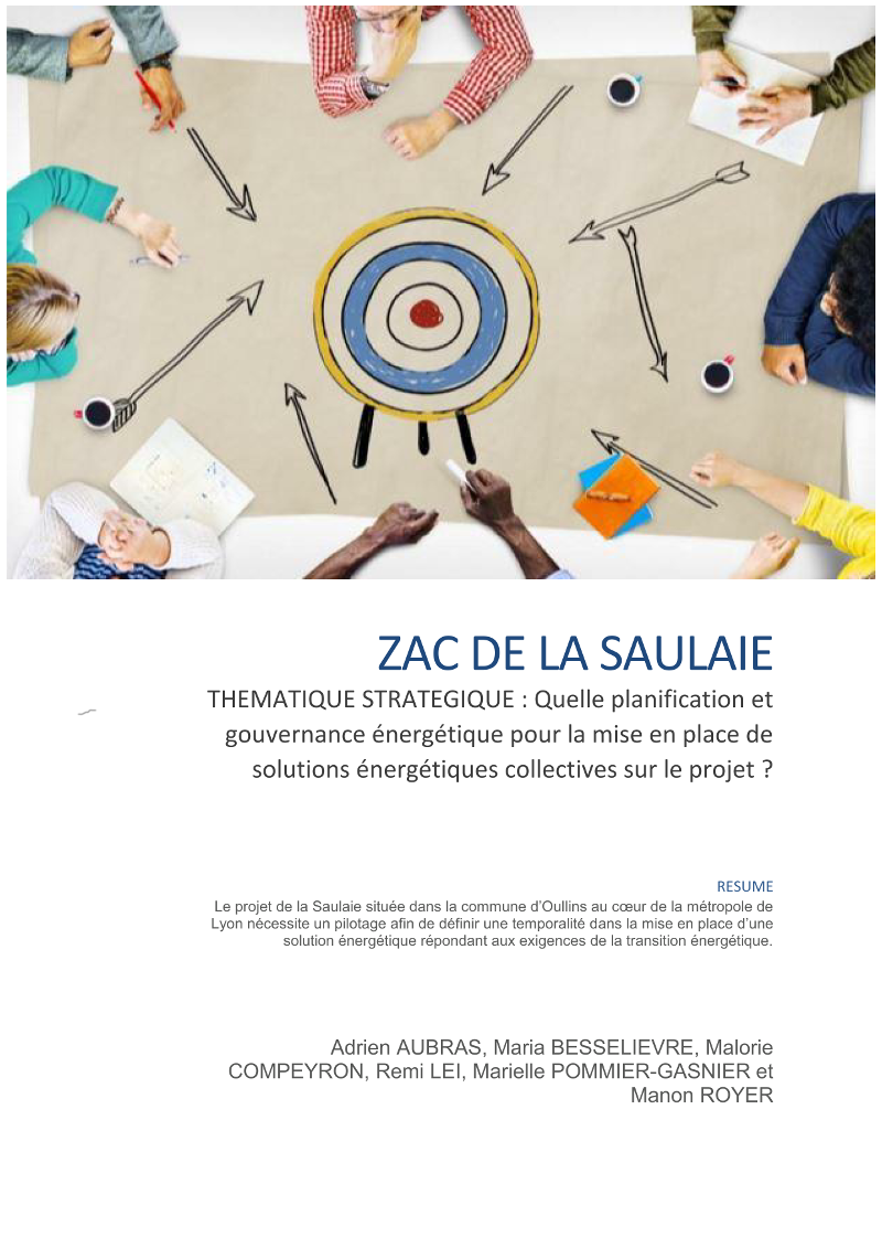 couverture du rapport ENTPE sur la stratégie pour la Zac de la Saulaie à Oullins (69)
