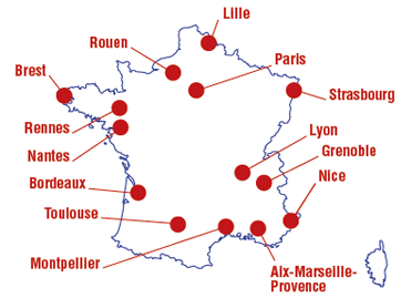 Carte de France et ses métropoles
