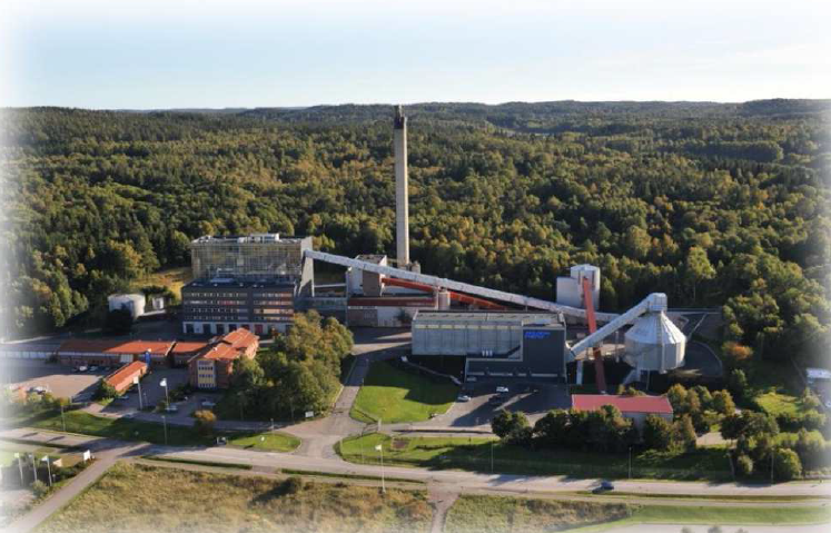 Vue d'ensemble de l'usine de cogénération de Mölndal