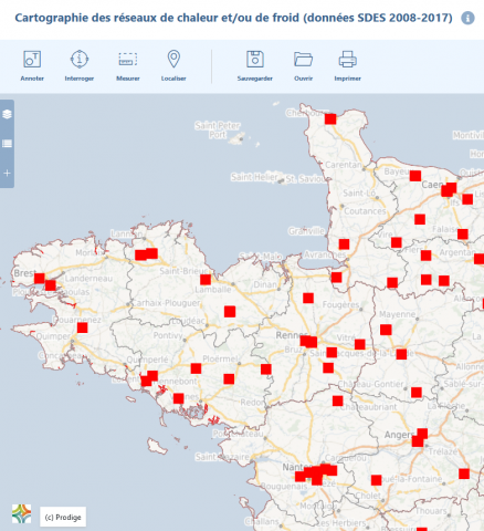 Cartographie des réseaux de chaleur en France métropolitaine